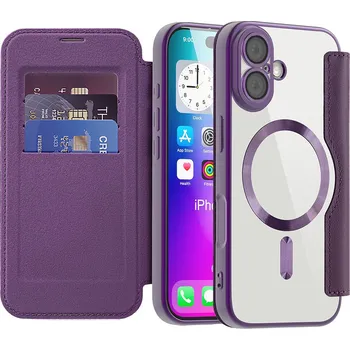 Pouzdro na mobilní telefon Pouzdro na knihu Techsuit SmartMag iPhone 17 fialové
