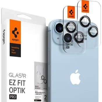 Spigen Optik.tR EZ Fit Pro Sklo 2 kusy iPhone 14 14 Plus Černé