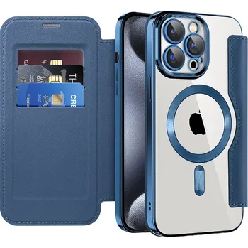 Pouzdro na mobilní telefon Pouzdro na knihu Techsuit SmartMag iPhone 15 Pro modré