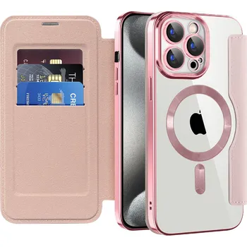 Pouzdro na mobilní telefon Pouzdro na knihu Techsuit SmartMag iPhone 15 Pro růžové