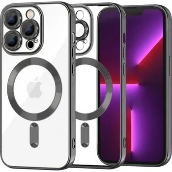 Pouzdro na mobilní telefon Techsuit Luxusní Krystal MagSafe iPhone 13 Pro Černý