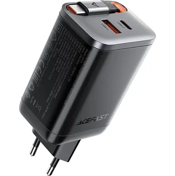 Acefast Wall Charger A111 s navíjecím kabelem rychlonabíjení černá