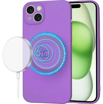 Pouzdro na mobilní telefon Techsuit SoftFlex MagSafe pro iPhone 15 Plus fialová