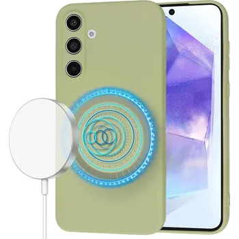 Pouzdro na mobilní telefon Techsuit SoftFlex MagSafe pro Samsung Galaxy A55 5G v barvě matcha