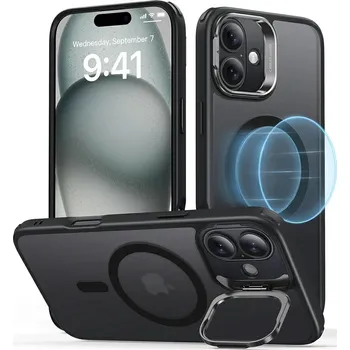 Pouzdro na mobilní telefon ESR Hybridní HaloLock Kickstand iPhone 16 Matná Černá