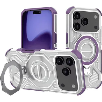 Pouzdro na mobilní telefon Techsuit Carbon Shield PRO pro iPhone 17 Pro fialový průhledný