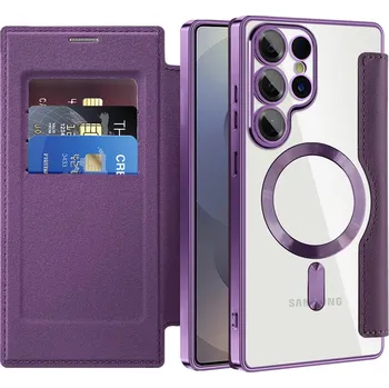 Pouzdro na mobilní telefon Pouzdro na knihu Techsuit SmartMag pro Samsung Galaxy S25 Ultra fialové