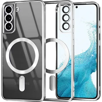 Pouzdro na mobilní telefon Techsuit Luxusní Křišťálový MagSafe Samsung Galaxy S22 5G Stříbrný