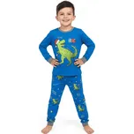 DĚTSKÉ VÁNOČNÍ PYŽAMO S DINOSAUREM ZIMA26 Barva: Modrá, Velikost: 98