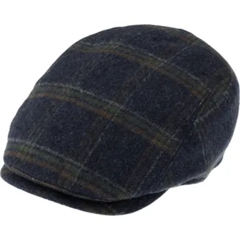 Čepice Fiebig - Headwear since 1903 Pánská modrá kostkovaná vlněná bekovka - Fiebig Velikost: 59 cm (L)