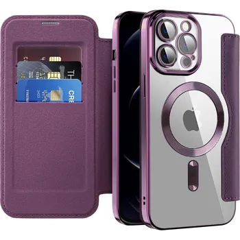 Pouzdro na mobilní telefon Pouzdro na knihu Techsuit SmartMag iPhone 12 Pro Max fialové