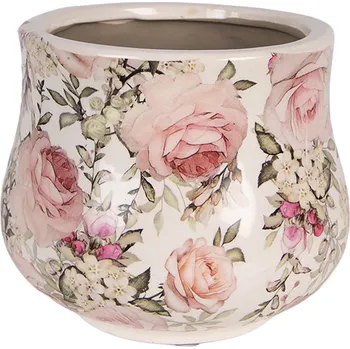 Zahrada Clayre & Eef - Keramický květináč PASSIONATE FLOWERS 6CE2241M