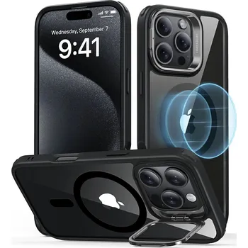 Pouzdro na mobilní telefon ESR HaloLock Kickstand iPhone 16 Pro Max Čirá Černá