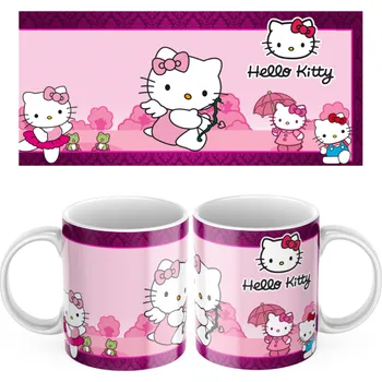 Plastový hrníček Hello Kitty - Červená
