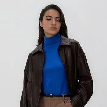 Dámský svetr Reserved - Rolák z vlny - kobaltově modrá - 186HI-47X - 186HI-47X-S