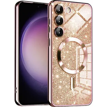 Pouzdro na mobilní telefon Techsuit Luxusní Třpytivý MagSafe Samsung Galaxy S23 Růžové Zlato