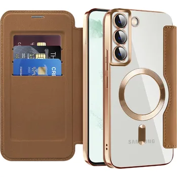 Pouzdro na mobilní telefon Pouzdro na knihu Techsuit SmartMag pro Samsung Galaxy S22 Plus 5G hnědé