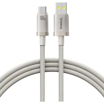 Baseus Data Cable Titanium USB na Type-C 100W Rychlé nabíjení 2m Stříbrná