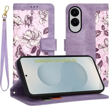 Pouzdro na mobilní telefon Pouzdro Techsuit FlipCraft pro Samsung Galaxy S25 Edge Tajemná fialová