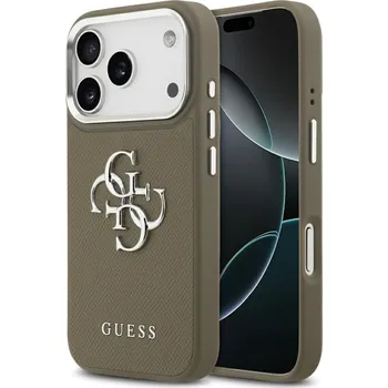 Telefonní příslušenství Guess Hardcase Grained Big 4G Classic Logo iPhone 17 Pro hnědý