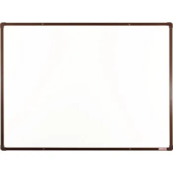 Bílé keramické tabule boardOK 120 x 90 cm barva rámu: hnědá