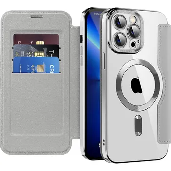 Pouzdro na mobilní telefon Pouzdro na knihu Techsuit SmartMag pro iPhone 13 Pro Max šedé