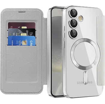 Pouzdro na mobilní telefon Pouzdro na knihu Techsuit SmartMag pro Samsung Galaxy S24 šedé