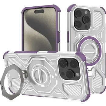 Pouzdro na mobilní telefon Techsuit Carbon Shield PRO pro iPhone 15 Pro Max fialový průhledný