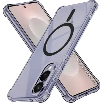 Pouzdro na mobilní telefon Techsuit Shockproof průhledný silikon MagSafe Samsung Galaxy S25 Edge kouřově černá