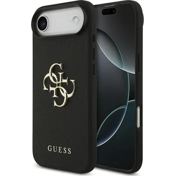 Pouzdro na mobilní telefon Guess Hardcase 4G Grained Big and Classic Logo iPhone 17 Air černá