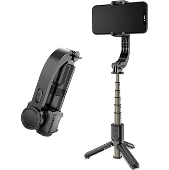Selfie tyč Techsuit Mini Selfie Tyč L08Mini Stabilní Gimbal Stativ Černá 70cm