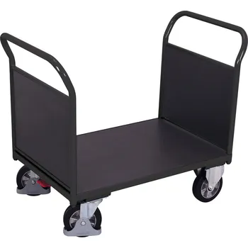 Plošinový vozík Variofit Plošinový vozík se dvěma madly s plnou výplní, Variofit, ložná plocha 99 x 70 cm, do 1000 kg, modrá/antracit Barva: antracit RAL7016