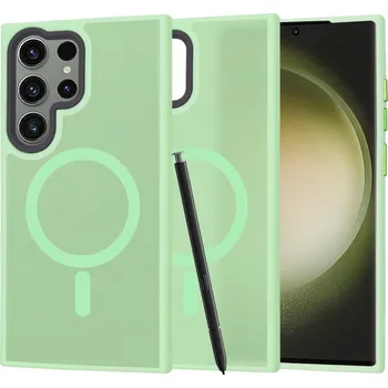 Pouzdro na mobilní telefon Techsuit HaloFrost MagSafe S23 Ultra Světle zelená