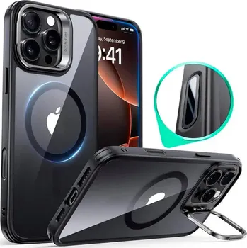 Pouzdro na mobilní telefon ESR Classic Hybrid HaloLock Kickstand iPhone 16 Pro Max černá průhledná