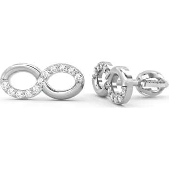 Náušnice Couple, Zlaté náušnice Forever, bílé zlato se zirkony, 585-66-3-0232.1B00.0.00.001.05