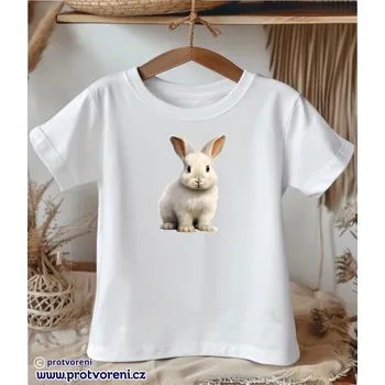 Chlapecké tričko Trička s potiskem Tričko s potiskem, dětské, KRÁLÍK bílý, 1 ks zvolte VELIKOST trička ZDE:: 5/6 let Beagle