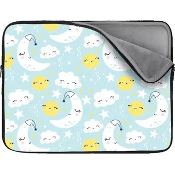 pouzdro na notebook Sablio Obal na notebook Měsíce, slunce a mráčky - 17"