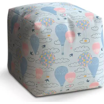 Taburet Sablio Taburet Cube Horkovzdušné barevné balóny: 40x40x40 cm