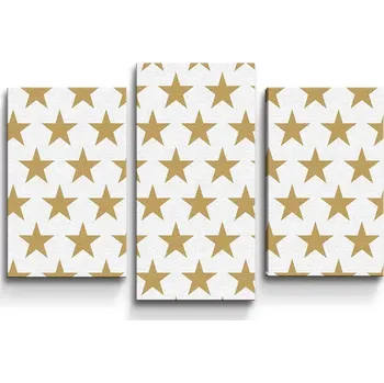 Obraz Sablio Obraz - 3-dílný Zlaté hvězdy - 75x50 cm