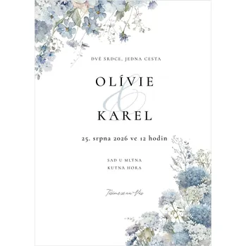 Svatební dekorace Svatební oznámení 355 – Modrý květ