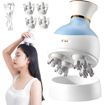 Masážní přístroj VERK GROUP Elektrický relaxační masér hlavy bezdrátový usb 4 tipy