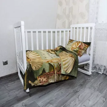 Povlečení Sablio Mikroplyšové dětské povlečení do postýlky Zrození Venuše - Sandro Botticelli - 120x90 / 40x60