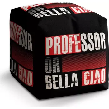 Taburet Sablio Taburet Cube La Casa de Papel Professor or Bella Ciao motiv 3: 40x40x40 cm