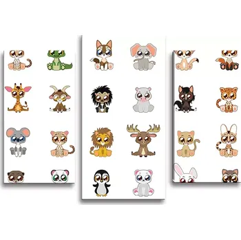 Obraz Sablio Obraz - 3-dílný Zvířátka 4 - 75x50 cm