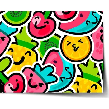 Plakát Sablio Plakát Veselé ovoce - 60x40 cm