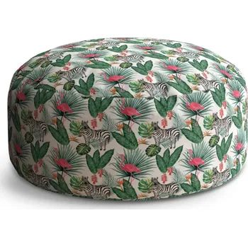 Taburet Sablio Taburet Circle Zebra a Plameňák: 38x48 cm