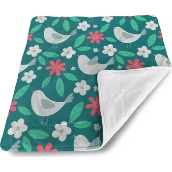 deka Sablio Deka pro miminko Červené kvítí s ptáčky - 80x100 cm