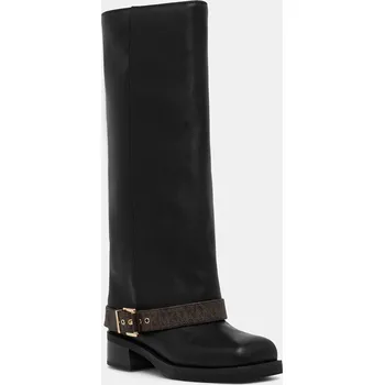 Dámské kozačky Kožené kozačky MICHAEL Michael Kors Colby dámské, černá barva, na plochém podpatku, 40F5COFB6L.292 99X, EUR 39