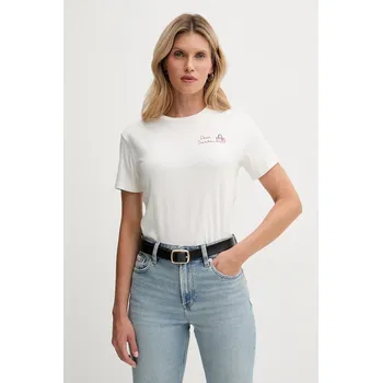 Pánské tričko Bavlněné tričko MC2 Saint Barth EMI0002 béžová 01A, vel. M