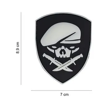 Nášivka Gumová nášivka 101 Inc US Special Forces Skull Ranger Glow - svítící